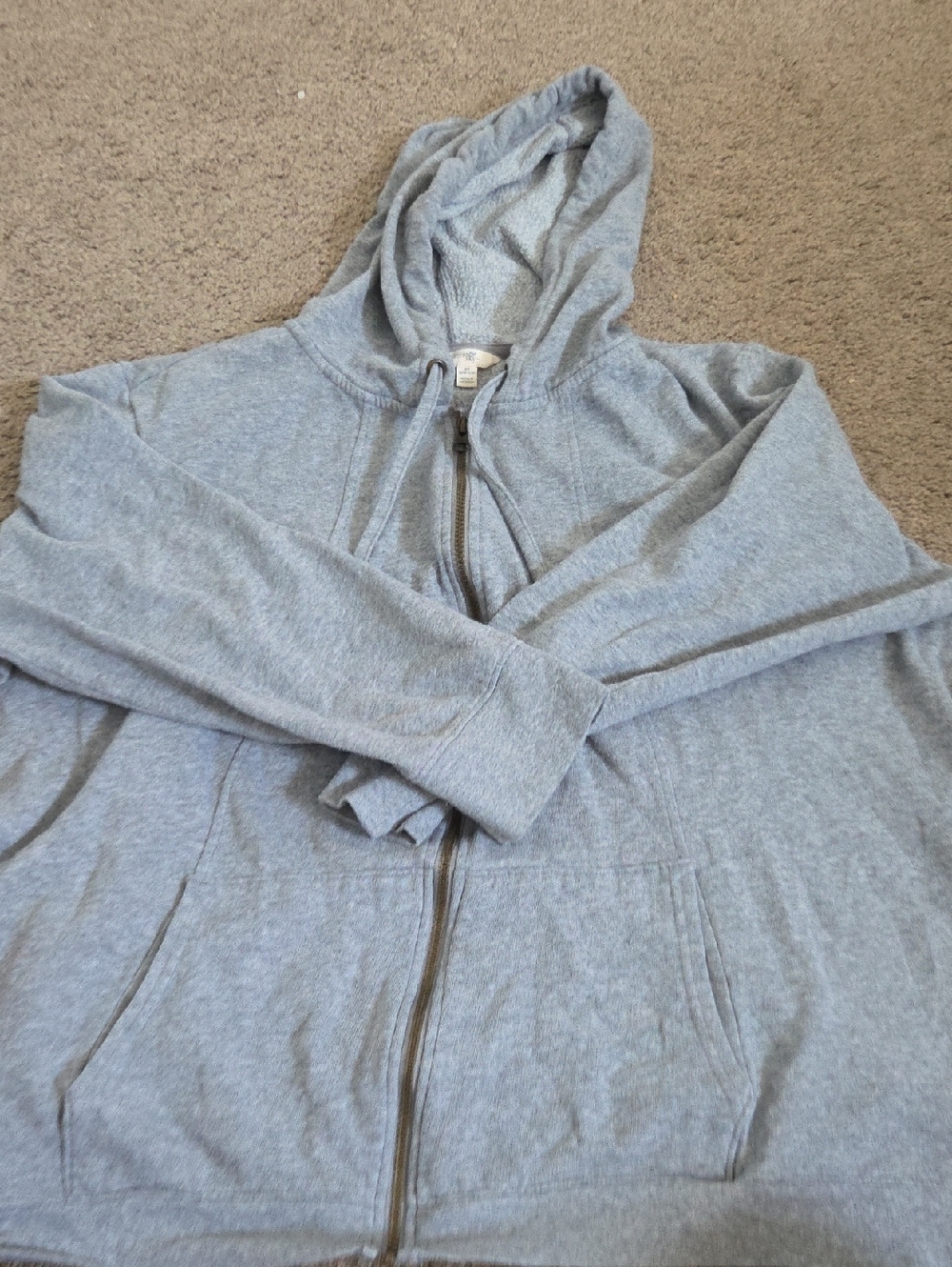 Terra & Sky Light Gray Full-Zip Hoodie